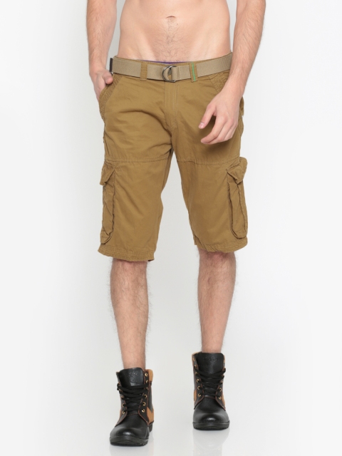 

Sports52 wear Men Khaki Solid Regular Fit Cargo Shorts