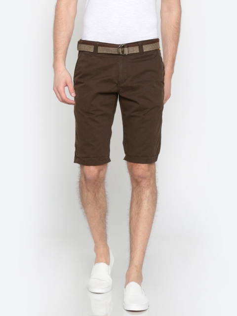 

Sports52 wear Men Brown Solid Regular Fit Chino Shorts