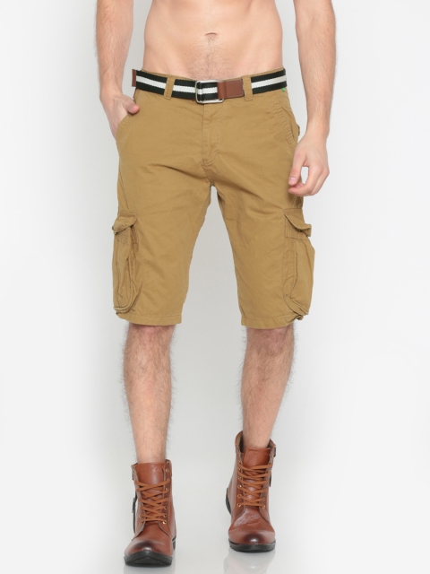

Sports52 wear Men Khaki Solid Regular Fit Cargo Shorts