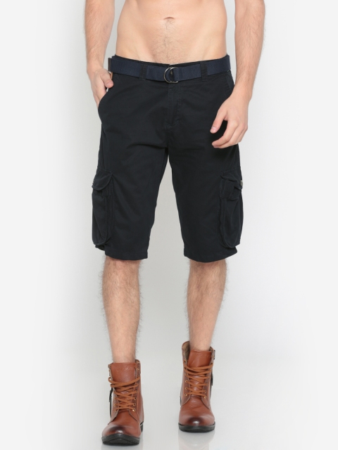 

Sports52 wear Men Navy Solid Regular Fit Cargo Shorts, Navy blue