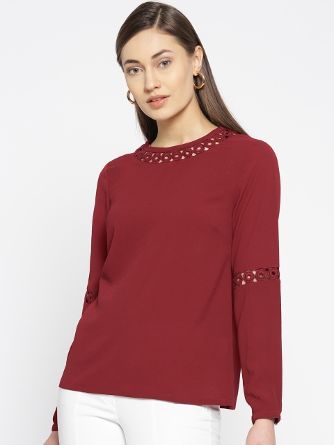 

Allen Solly Woman Women Maroon Solid Top