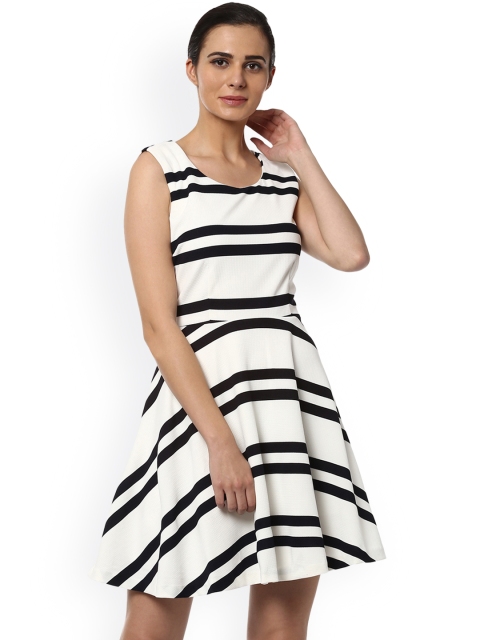 

Allen Solly Woman Women White Striped A-Line Dress