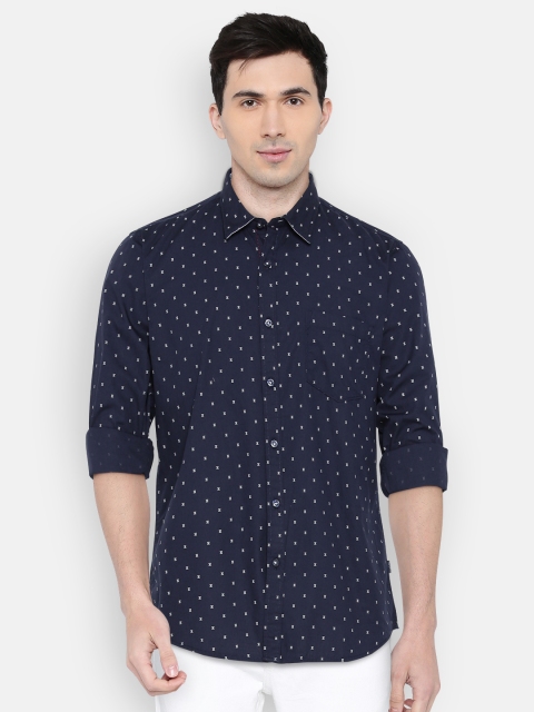 

Pepe Jeans Men Navy Blue Regular Fit Printed Casual Shirt