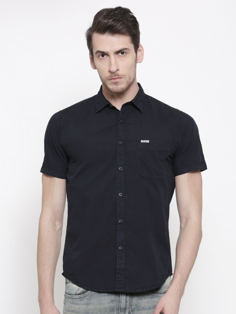 

Pepe Jeans Men Navy Blue Regular Fit Solid Casual Shirt