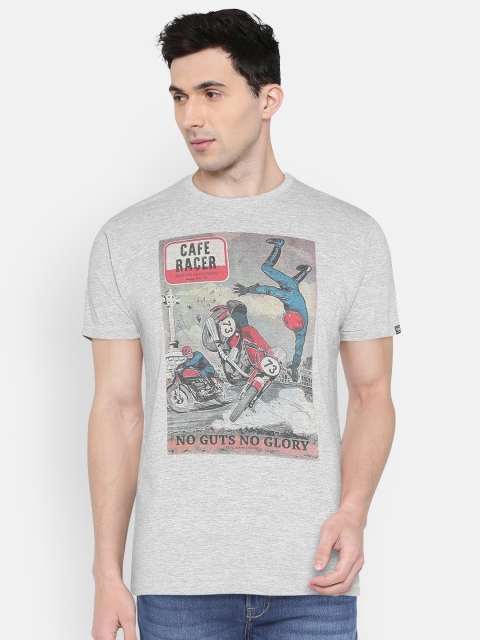 

Pepe Jeans Men Grey Printed Round Neck T-shirt