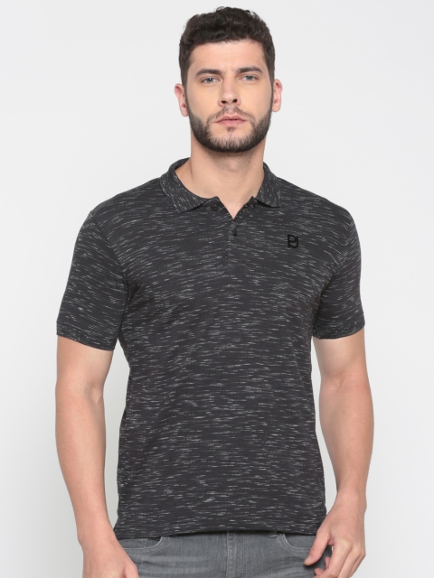 

Pepe Jeans Men Charcoal Grey Self Design Polo Collar T-shirt
