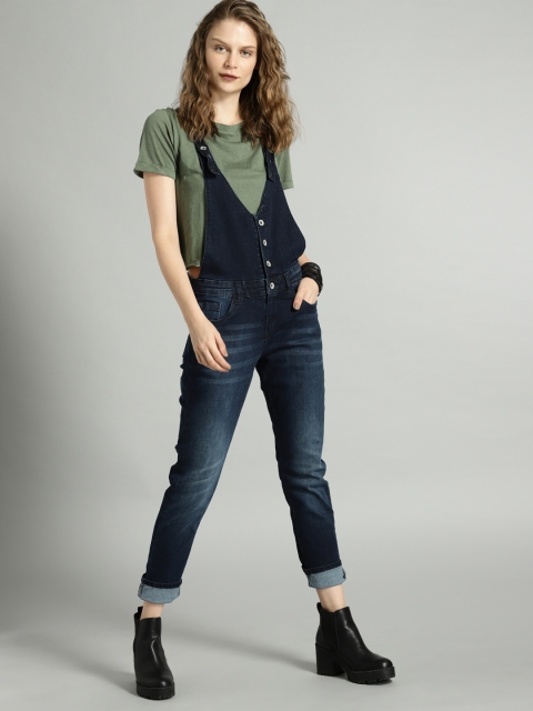 

Roadster Women Blue Denim Dungarees