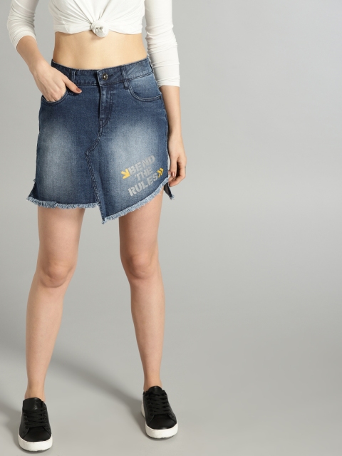 

Roadster Women Blue Denim Skirt