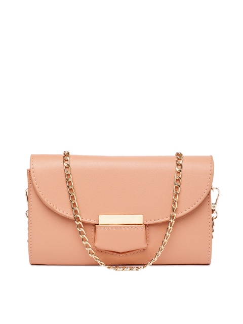 

DressBerry Peach-Coloured Solid Clutch with Chain Strap