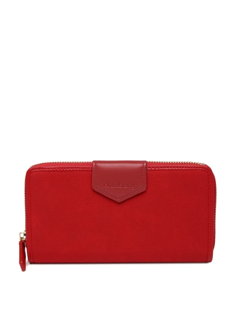 

DressBerry Women Red Textured Three Fold Wallet