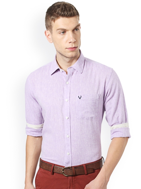 

Allen Solly Men Lavender Slim Fit Self-Design Semiformal Shirt