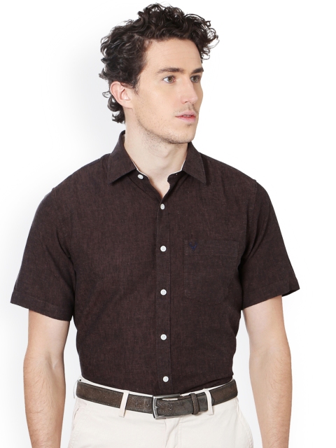 

Allen Solly Men Brown Slim Fit Self Design Semiformal Shirt