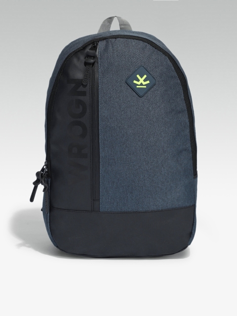 

WROGN Unisex Blue & Black Colourblocked Backpack, Grey