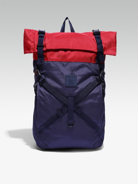

WROGN Unisex Navy Blue & Red Colourblocked Backpack