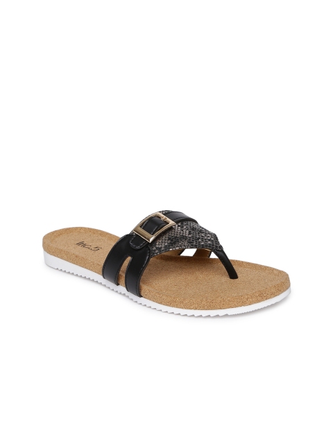 

Inc 5 Women Black Printed T-Strap Flats