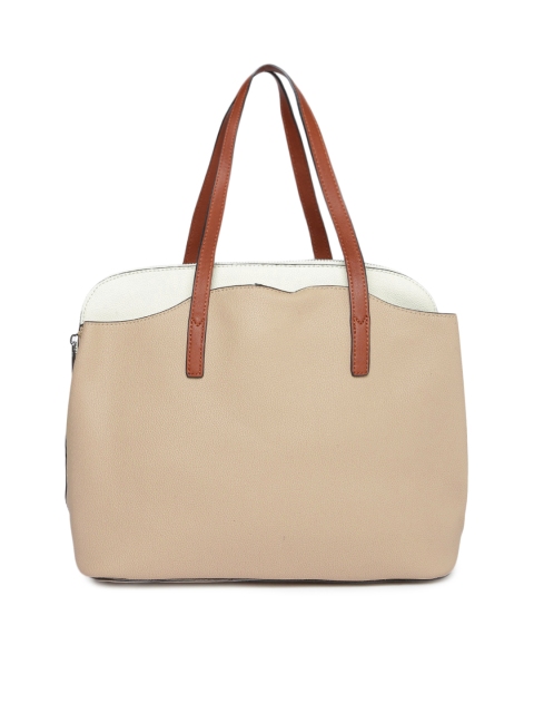 

Mast & Harbour Beige & Off-White Colourblocked Shoulder Bag