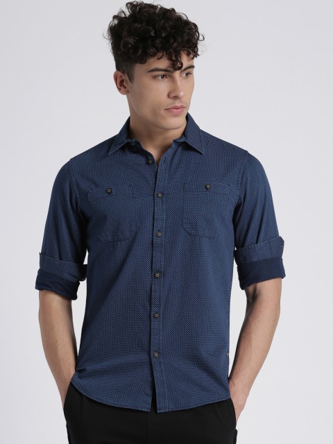 

Splash Men Blue Slim Fit Printed Casual Shirt