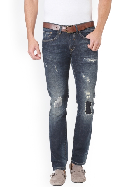 

Allen Solly Men Blue Slim Fit Mid-Rise Low Distress Stretchable Jeans