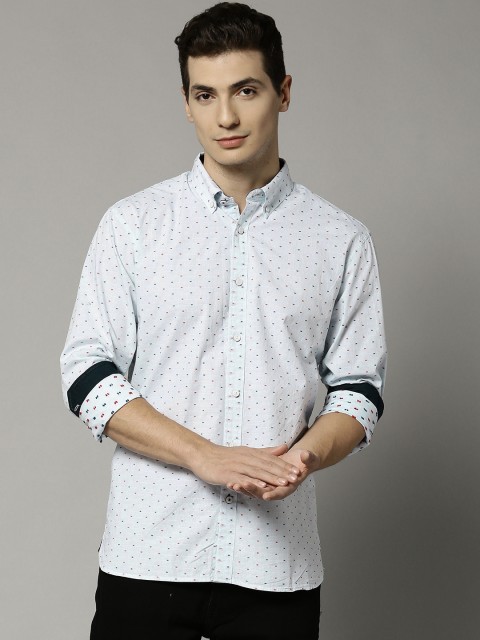 

Marks & Spencer Men Blue Self-Design Casual Shirt