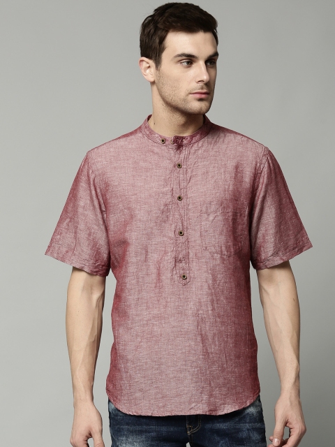 

Marks & Spencer Men Burgundy Solid Casual Shirt