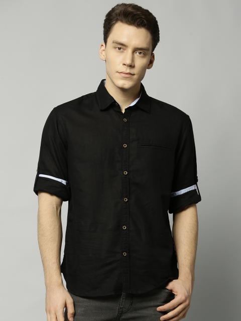 

Marks & Spencer Men Black Regular Fit Solid Casual Shirt
