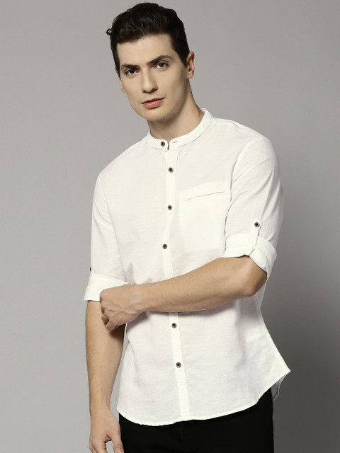 

Marks & Spencer Men White Slim Fit Solid Casual Shirt