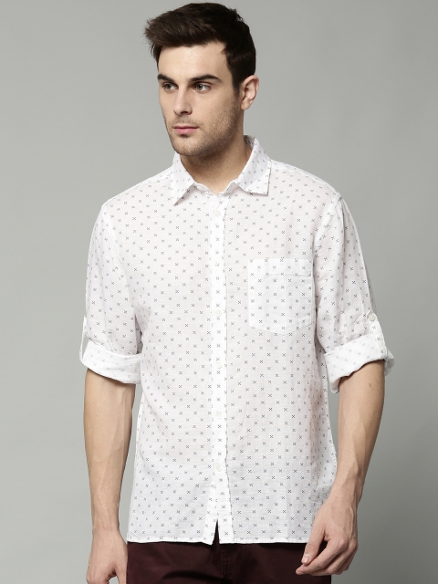 

Marks & Spencer Men White & Black Printed Casual Shirt