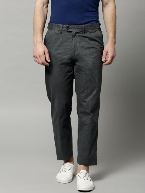 

Marks & Spencer Men Charcoal Grey Regular Fit Regular Trousers
