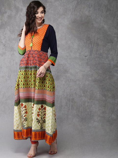 

Anouk Women Multicoloured Printed A-Line Kurta, Multi