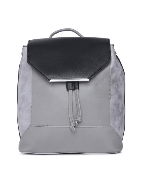 

DressBerry Women Black & Grey Colourblocked Backpack