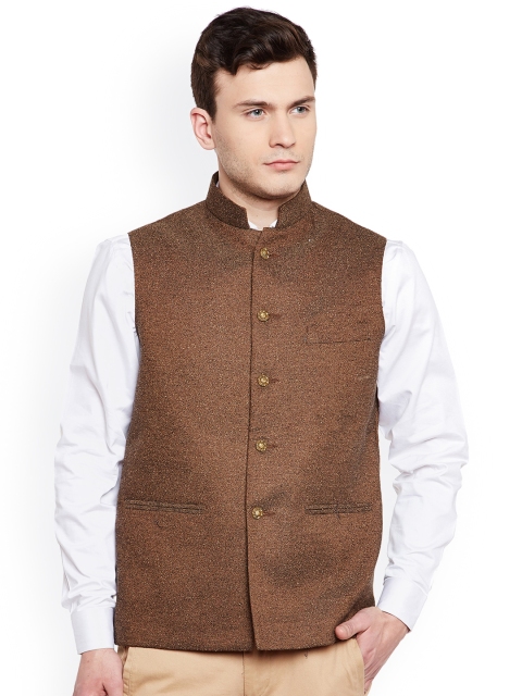 

Wintage Brown Solid Nehru Jacket