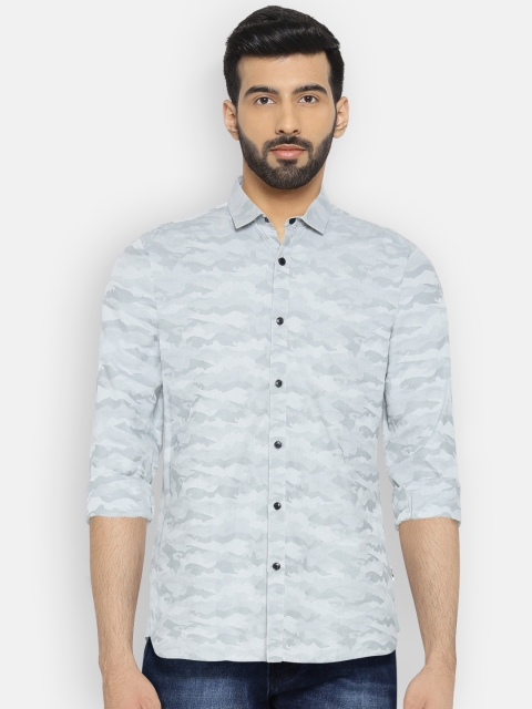 

Jack & Jones Men Grey Slim Fit Printed Casual Shirt
