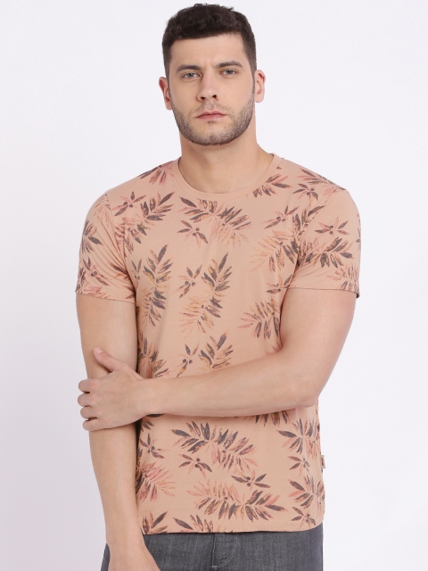 

Jack & Jones Men Pink Printed Round Neck T-shirt