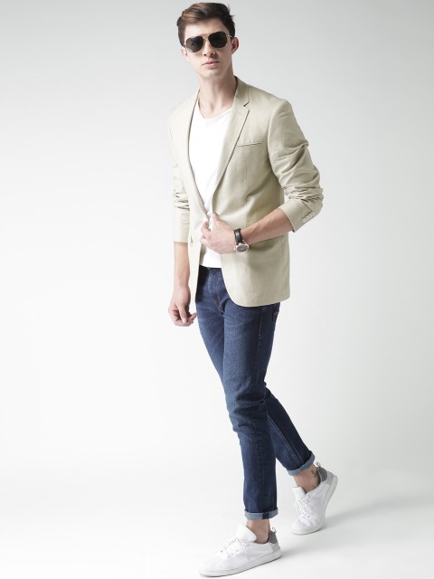 

Mast & Harbour Beige Slim Casual Blazer