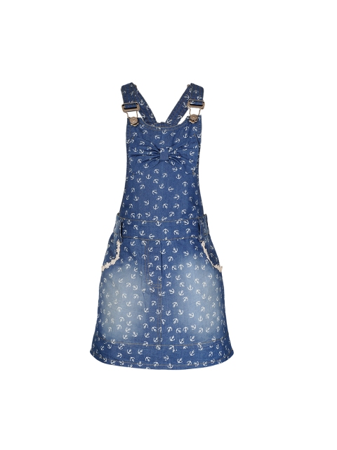 

naughty ninos Girls Blue Printed Pinafore Dress