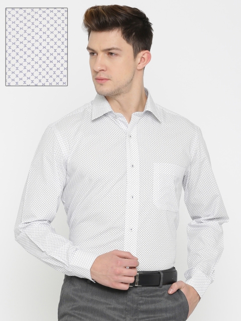 

Arrow Men White & Blue Printed Formal Shirt