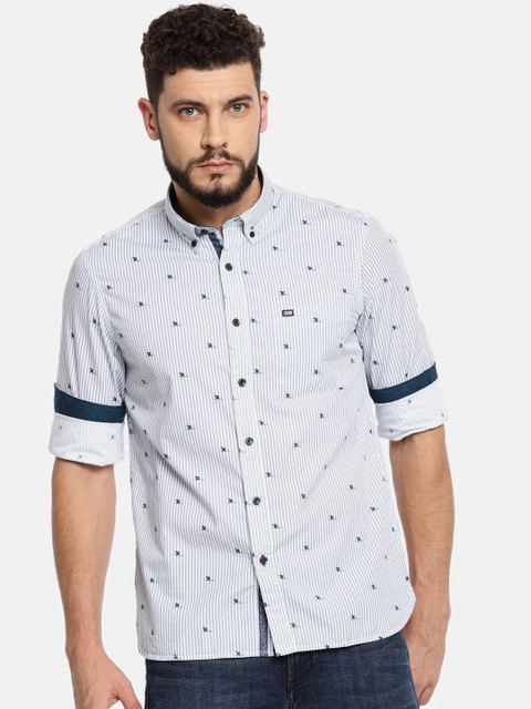 

Arrow Sport Men Blue & White Slim Fit Striped Casual Shirt