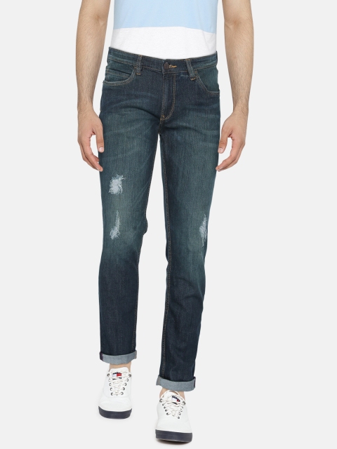 

Arrow Blue Jean Co. Men Blue Slim Fit Mid-Rise Mildly Distressed Stretchable Jeans