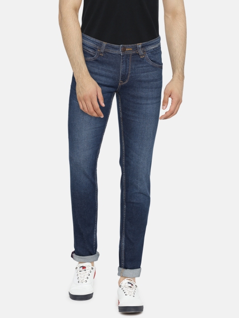 

Arrow Blue Jean Co. Men Blue Skinny Fit Mid-Rise Clean Look Stretchable Jeans