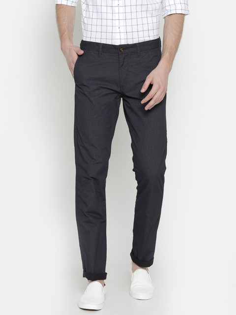 

Arrow Sport Men Navy Blue Chrysler Tapered Fit Printed Regular Trousers