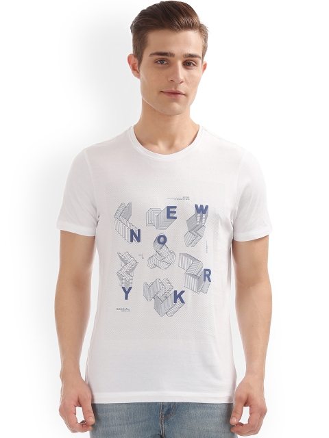 

Arrow New York Men White Printed Round Neck T-shirt