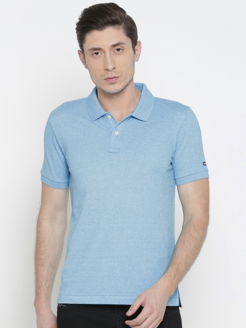 

Arrow Sport Men Blue Solid Polo Collar T-shirt