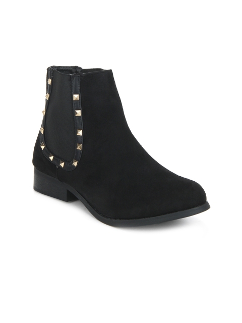 

Truffle Collection Women Black Solid Heeled Boots