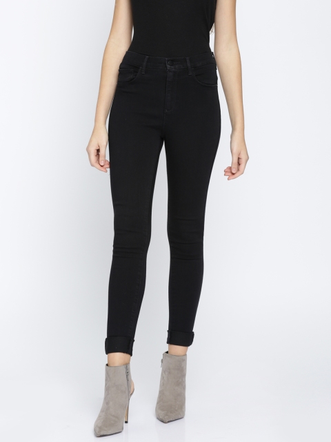 

ONLY Women Black Slim Fit High-Rise Clean Look Stretchable Jeans