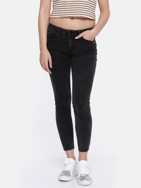 

ONLY Women Grey Regular Fit Mid-Rise Clean Look Jeans