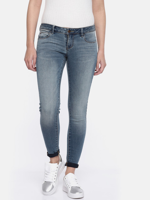 

ONLY Women Blue Skinny it mid-rise clean look jeans