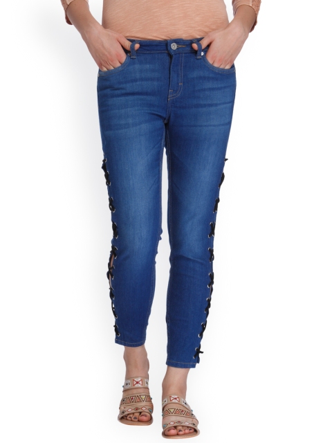 

ONLY Women Blue Skinny Fit Mid-Rise Clean Look Jeans
