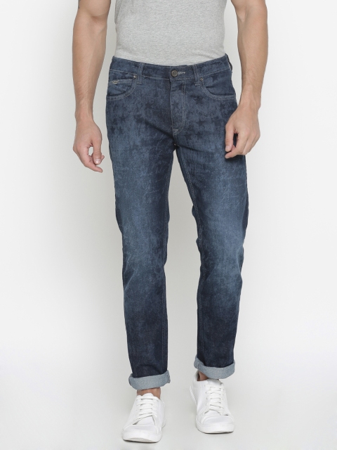 

Flying Machine Men Blue Tapered Fit Mid-Rise Clean Look Stretchable Jeans