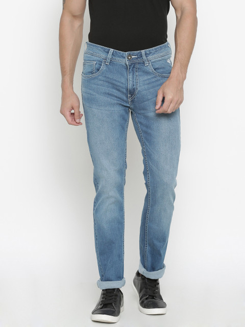 

Flying Machine Men Blue Tapered Fit Mid-Rise Clean Look Stretchable Jeans