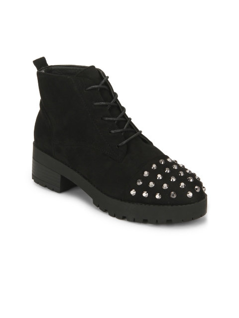 

Truffle Collection Women Black Solid Heeled Boots